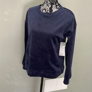 Marc New York Velvet Shoulder CrewNeck Sweater NEW